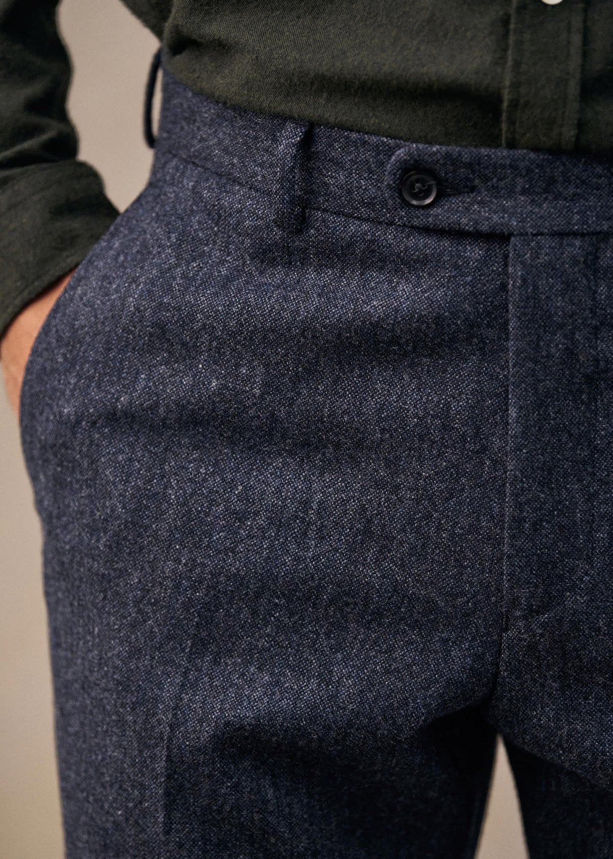 Pantalon Carl - Tweed Bleu Chiné