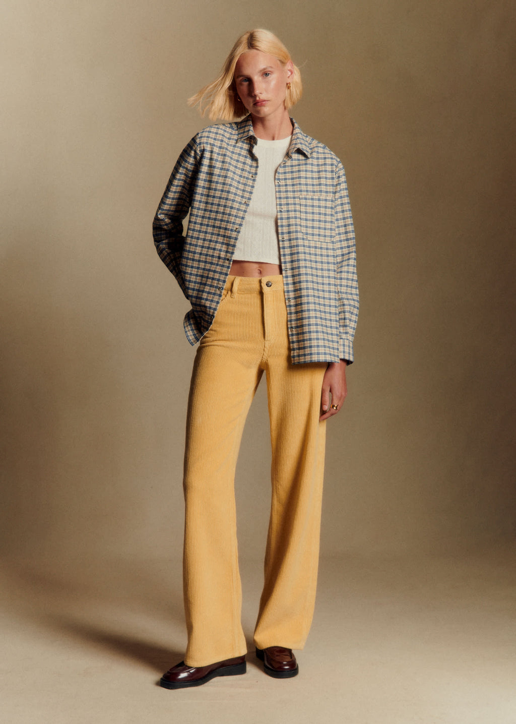 Pantalon Le Wide Leg - Velours Paille