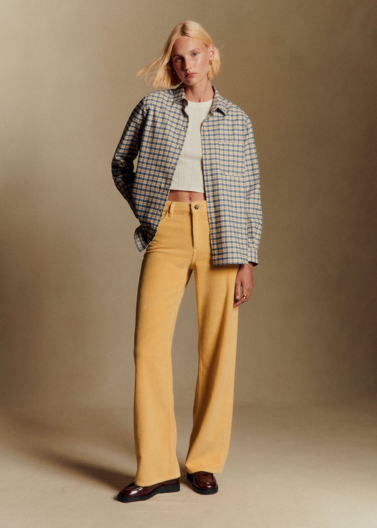 Pantalon Le Wide Leg - Velours Paille