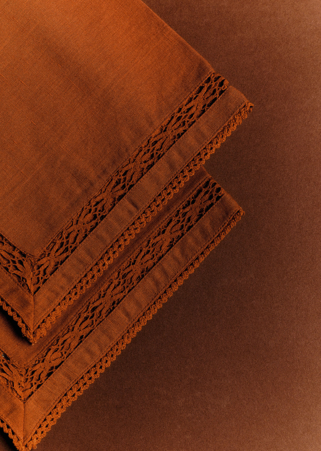 Set de 2 serviettes brodées - Terre De Sienne