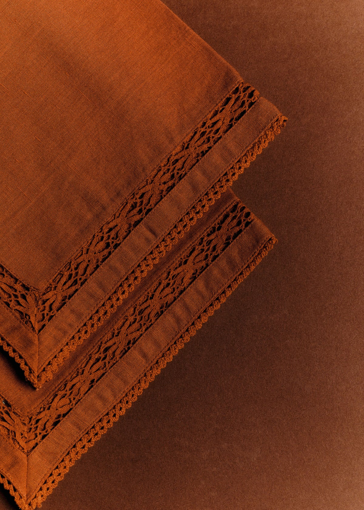 Set de 2 serviettes brodées - Terre De Sienne