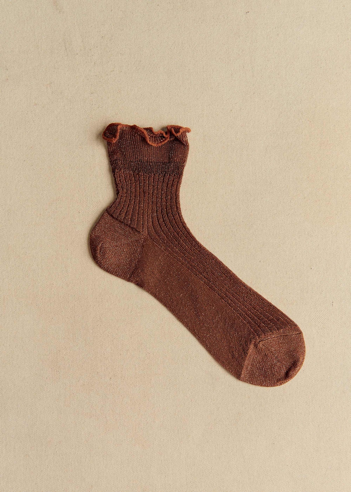 Chaussettes Diane - Lurex Cuivre Doré