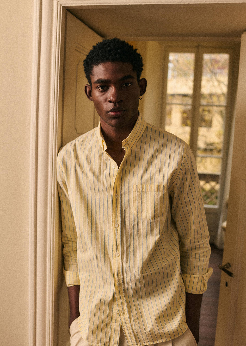 Chemise Charlie - Jaune Rayures Bleues