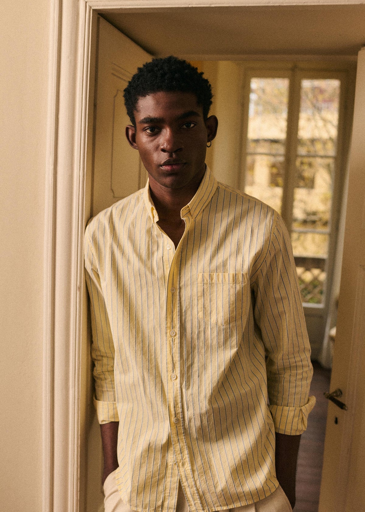 Chemise Charlie - Jaune Rayures Bleues