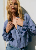 Chemise Akiraly - Broderie Unie Oeillet Bleu