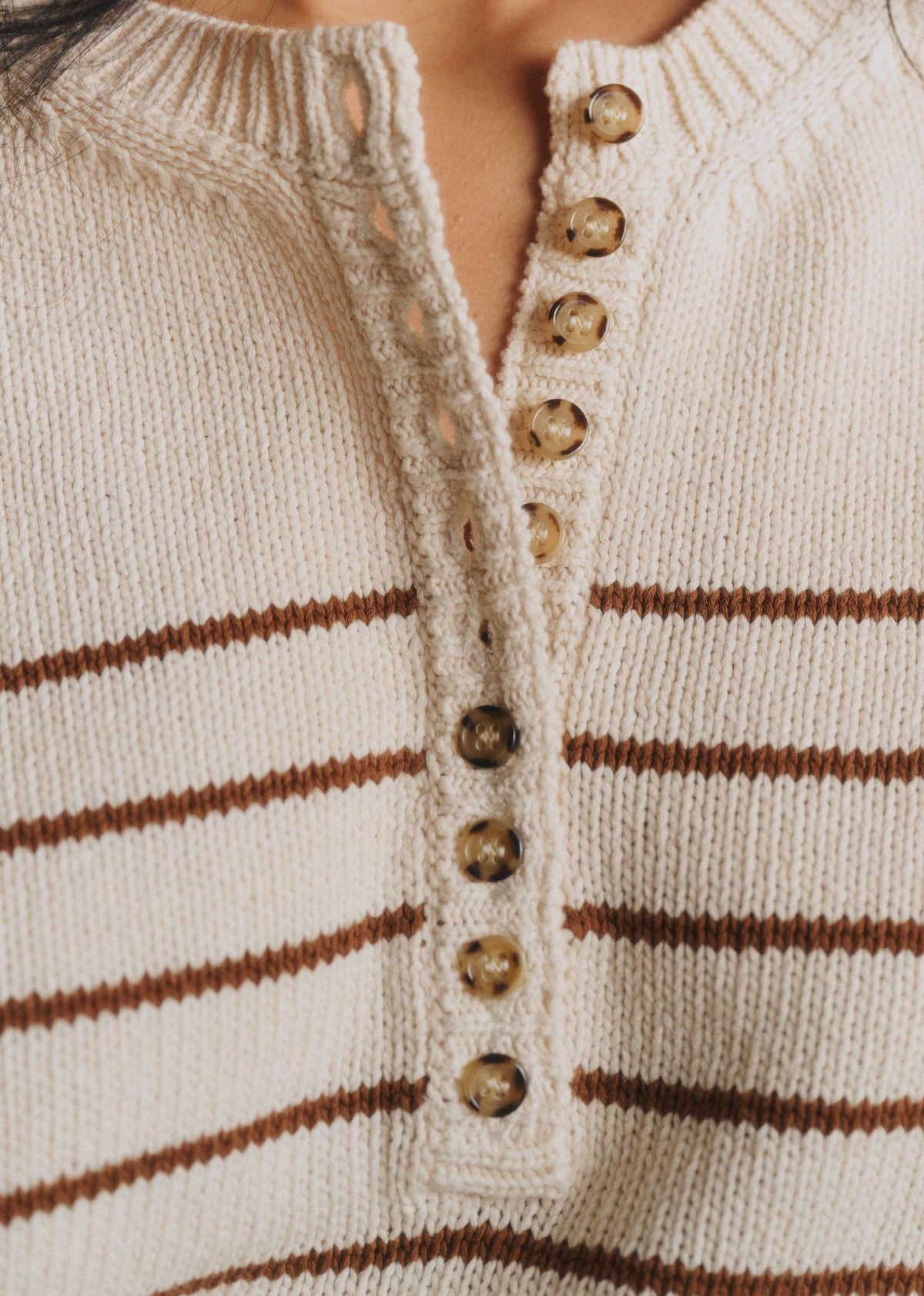 Pull Léontine - Ecru / Camel
