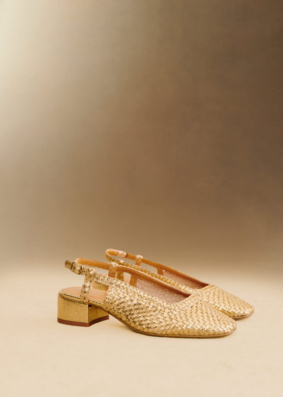 Escarpins Noemie - Doré Lisse Tressé