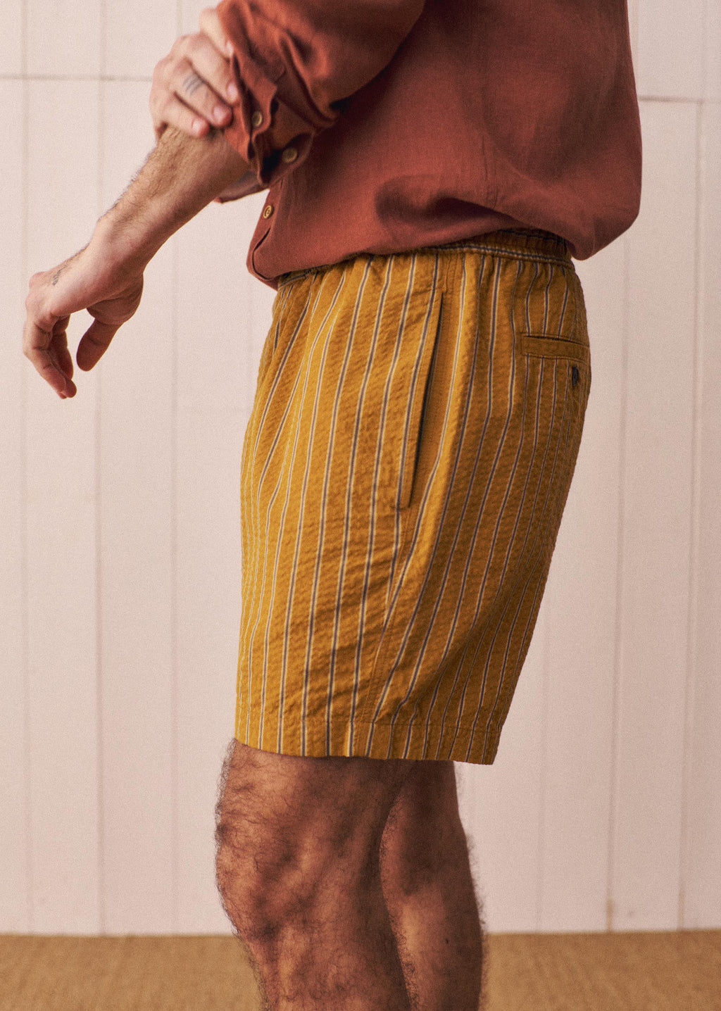 Short Beckett - Moutarde Rayures Grises