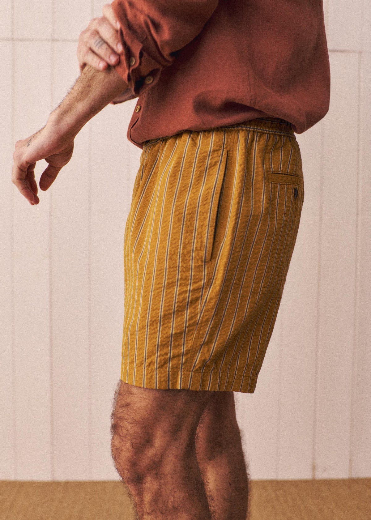 Short Beckett - Moutarde Rayures Grises