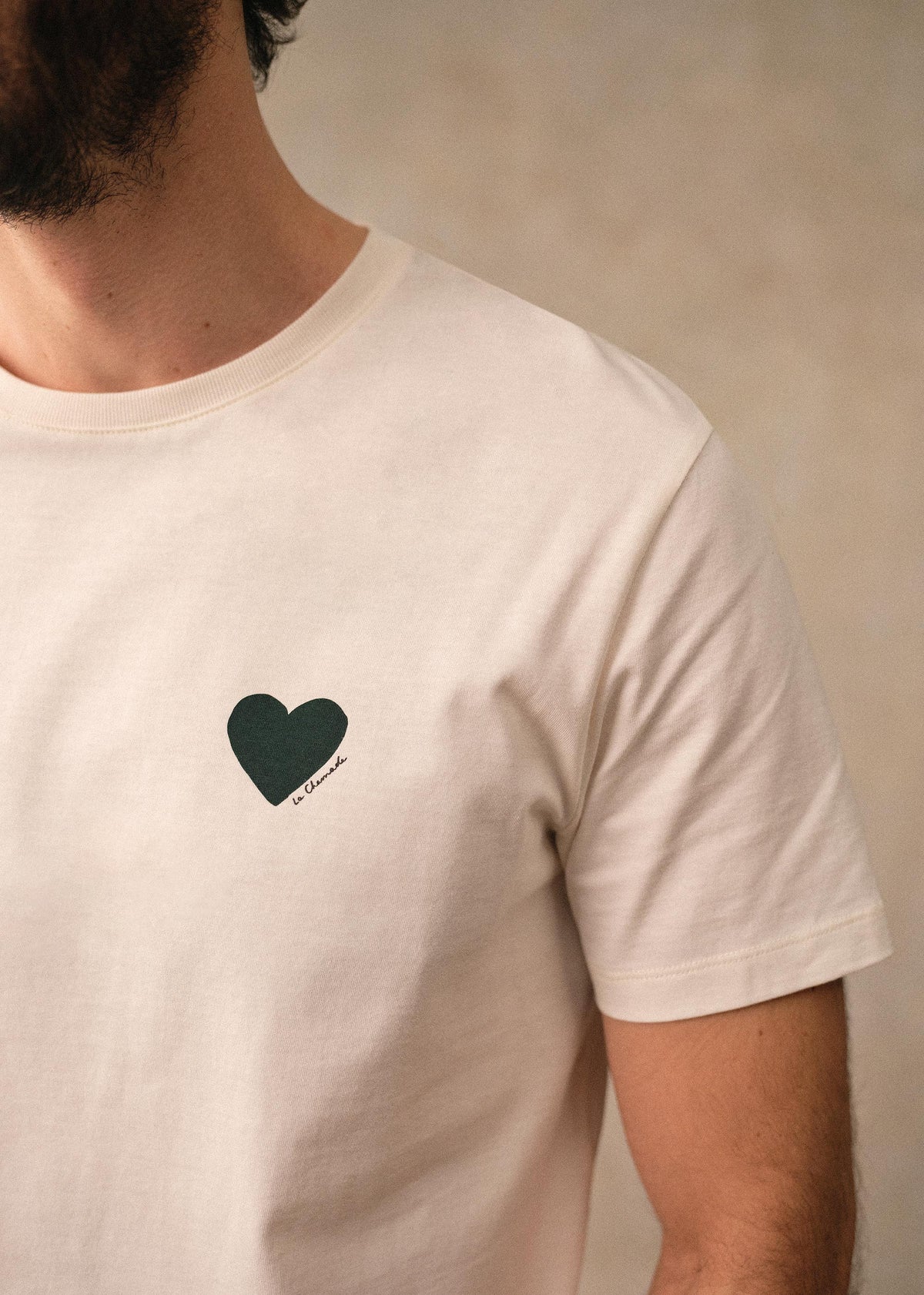 T-Shirt Coeur Chamade - Écru / Vert