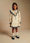 Robe Francyna - Petit Sézane x Baziszt - Patchwork Bico Ecru Bleu