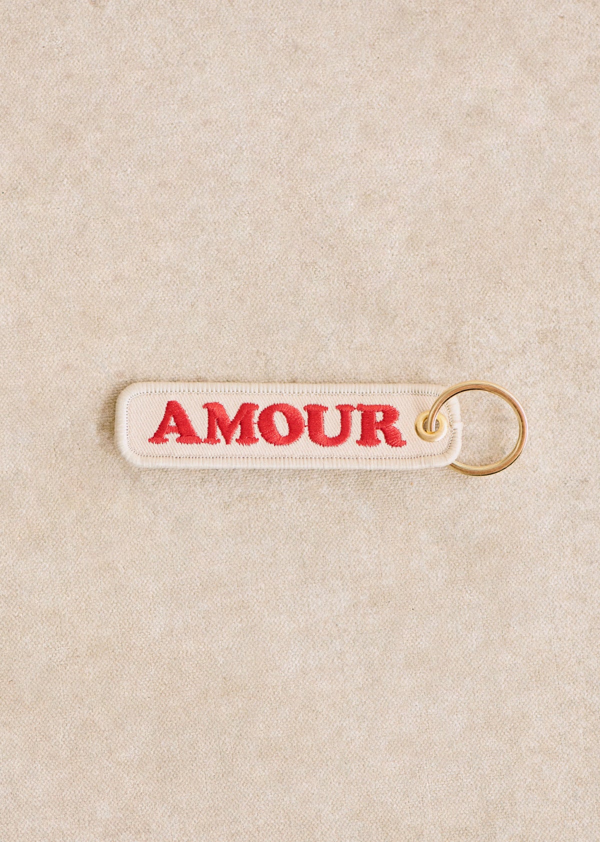 Porte-clé Brodé - Rouge " Amour "