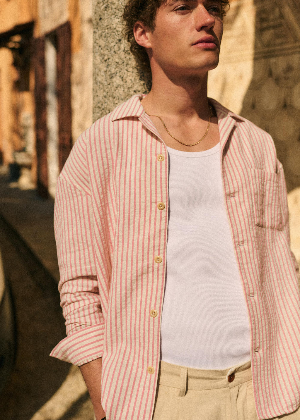 Chemise Harty - Rayures Écru / Rose