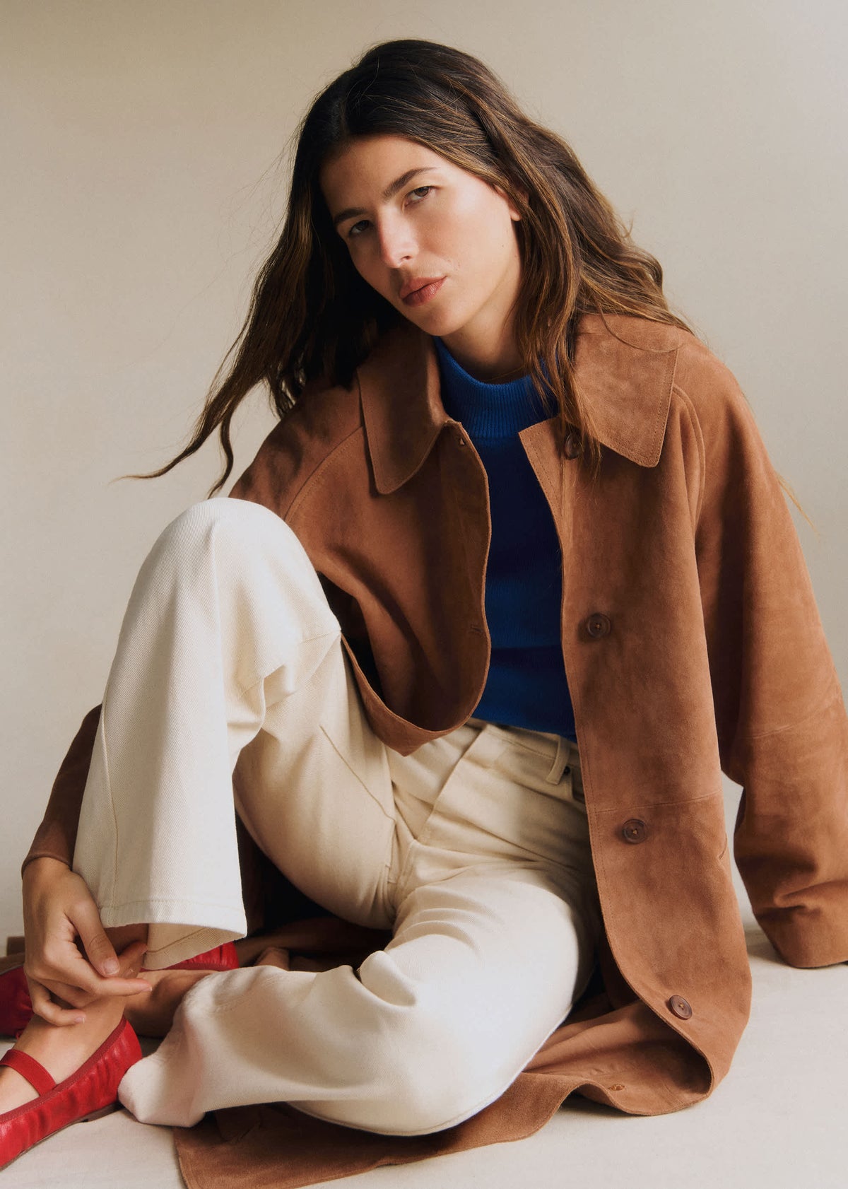 Manteau Clyde - Camel Daim