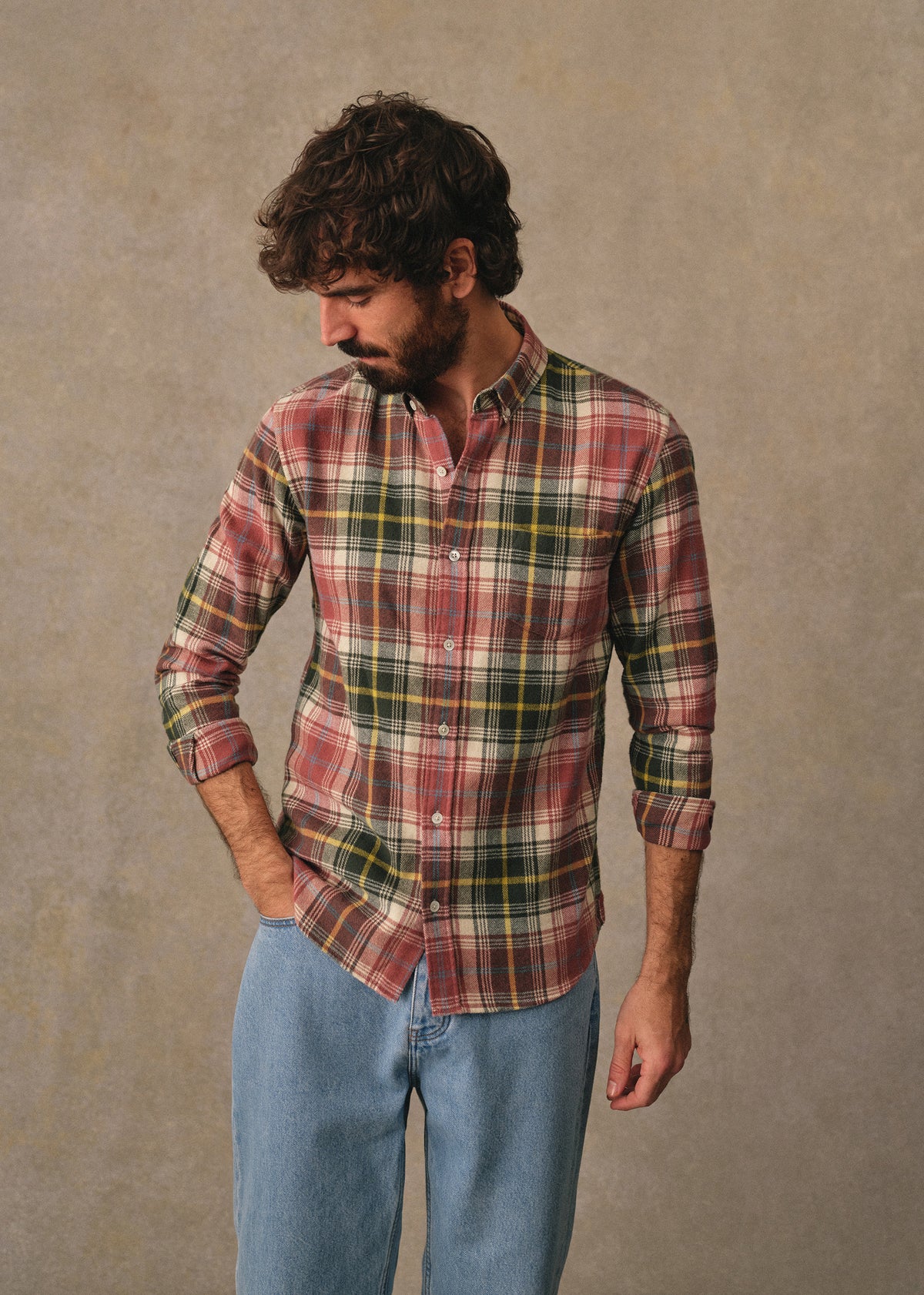 Chemise Charlie Flanelle Carreaux - Vert / Rose Foncé