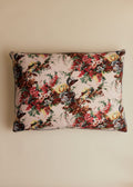 Coussin vintage velours bleu - Très grand modèle - Imprimé Branches Multico