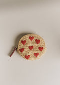 Porte-monnaie Nicole - Raphia Broderie Coeur