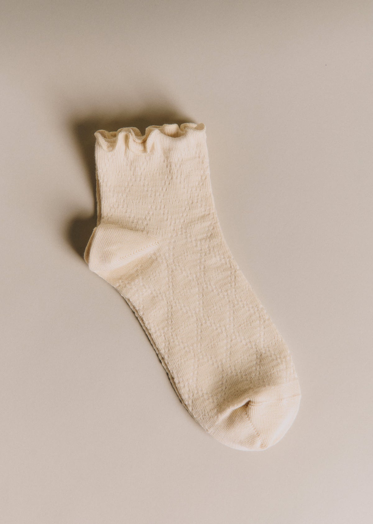 Chaussettes pointelle - Beige