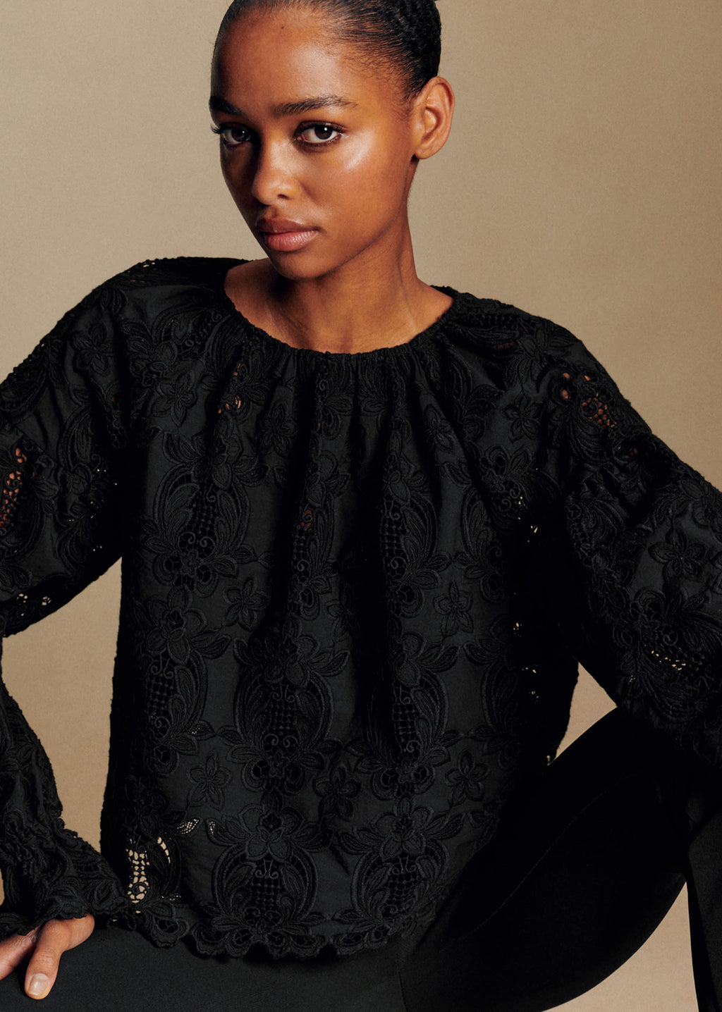 Blouse Aly - Dentelle Noire