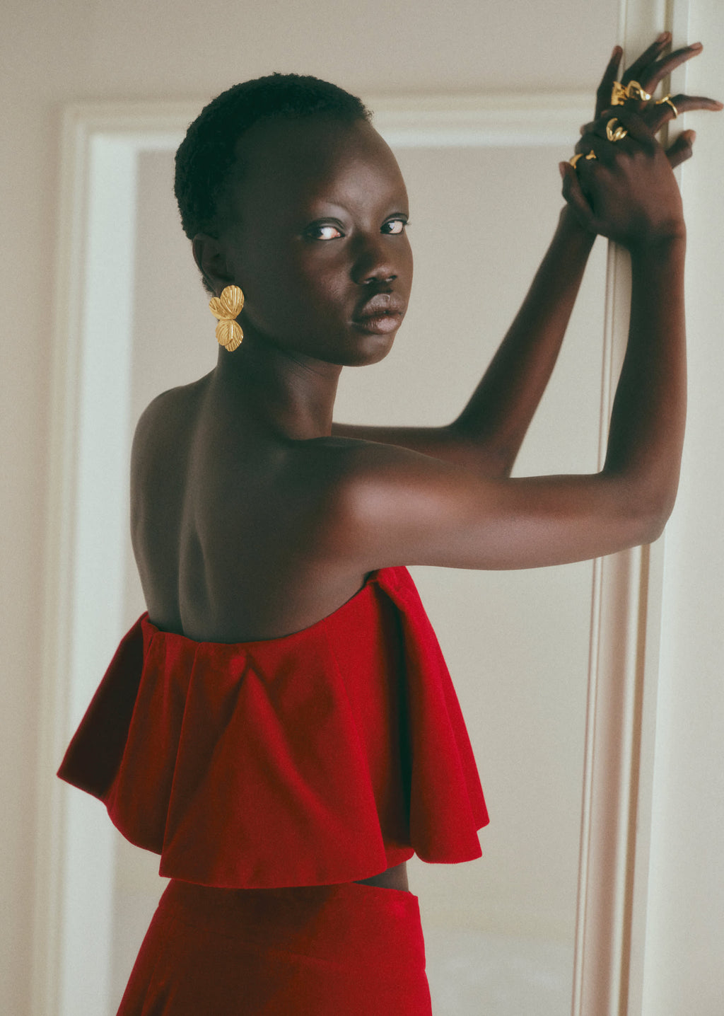 Top LISSI - Velours Rouge