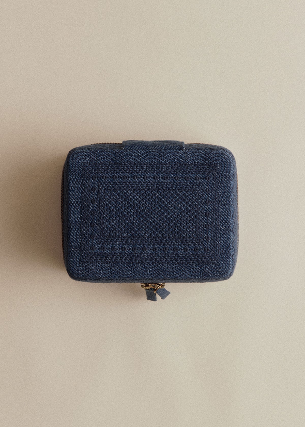 Grand écrin denim brodé - Sézane x SEA NY - Bleu Denim Brodé