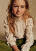 Chemise Chlo - Broderie Sauge / Camel Fond Ecru
