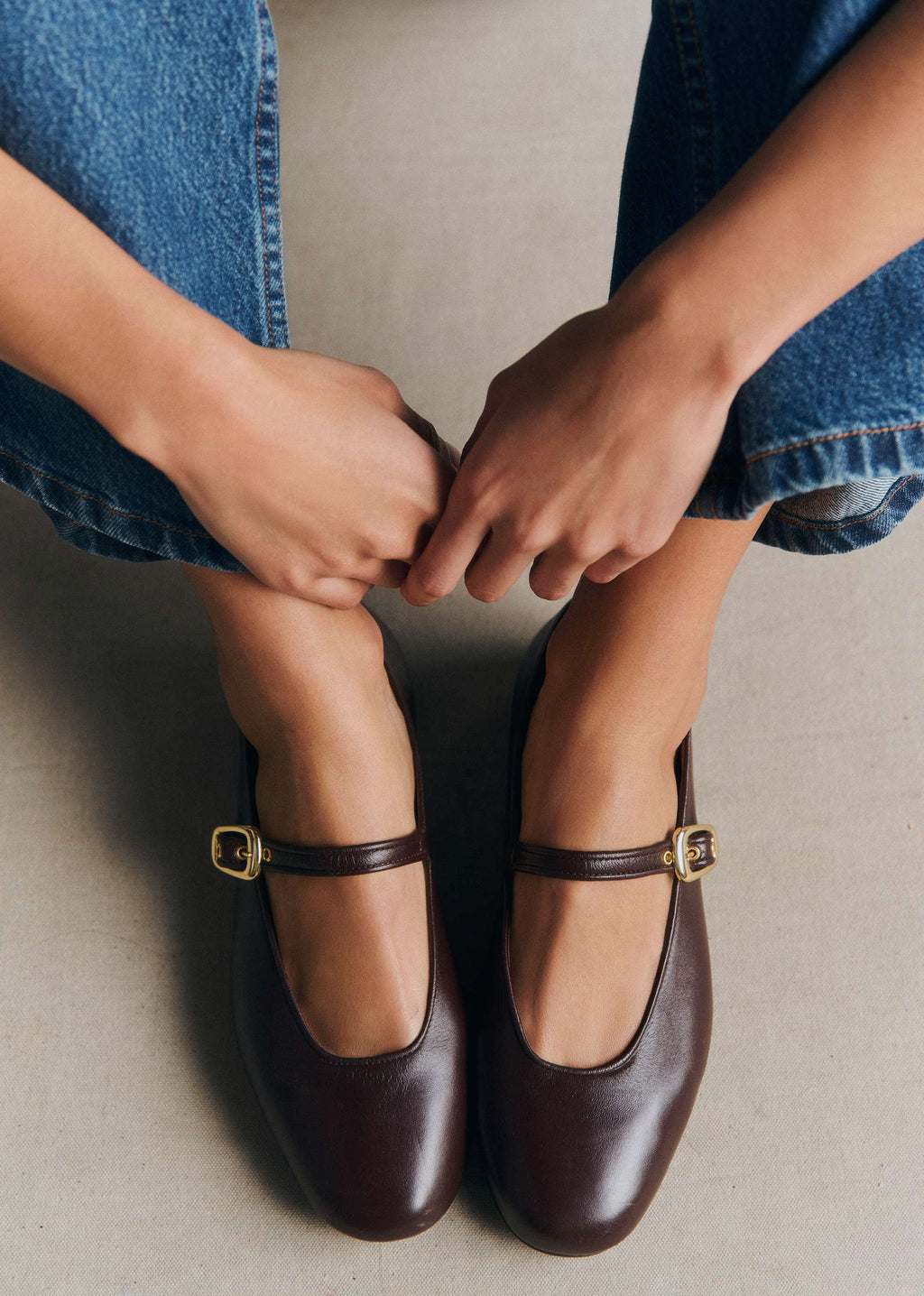Ballerines Low Valentin - Chocolat Lisse