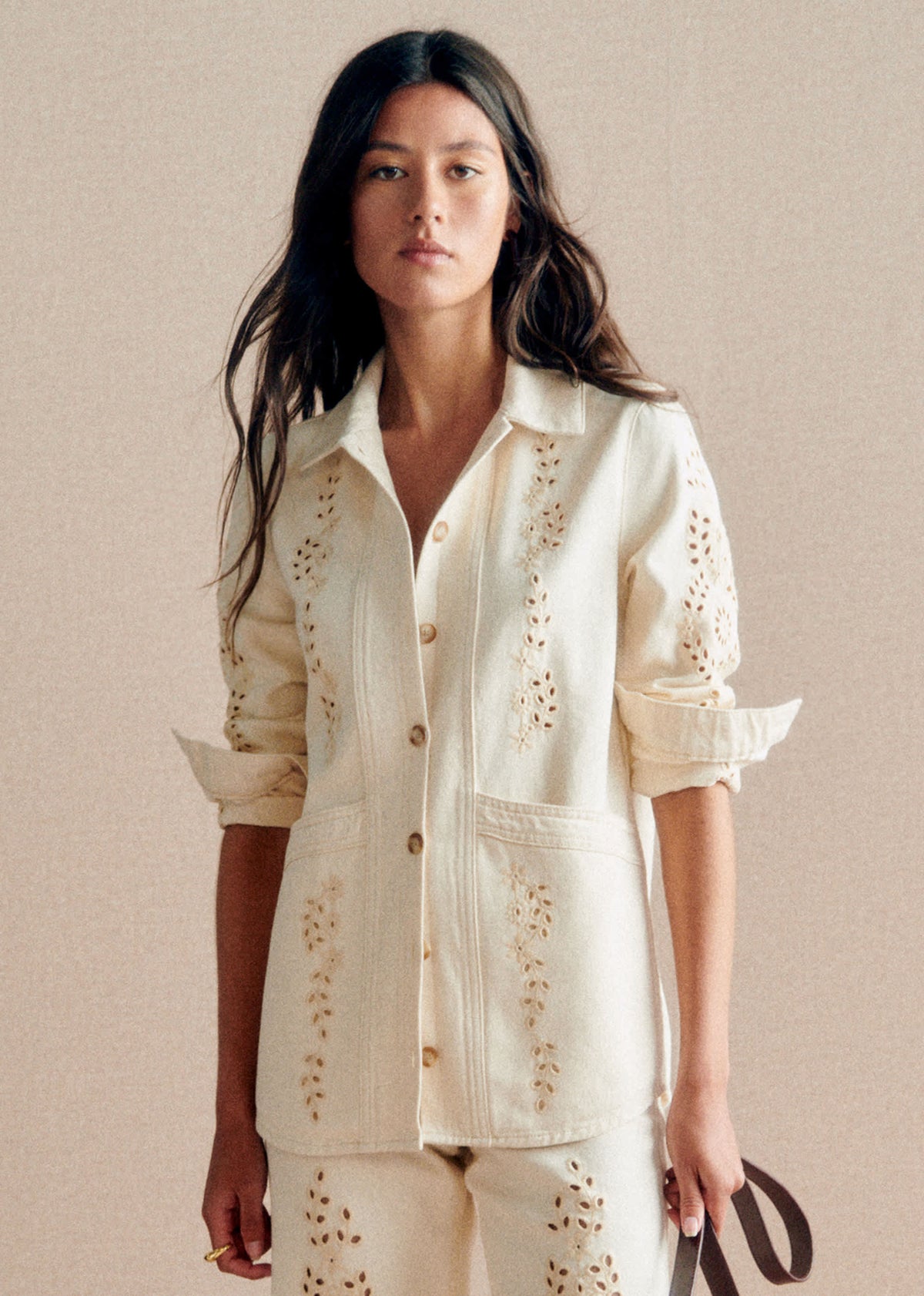 Veste Will - Broderies Lierre Fond Écru
