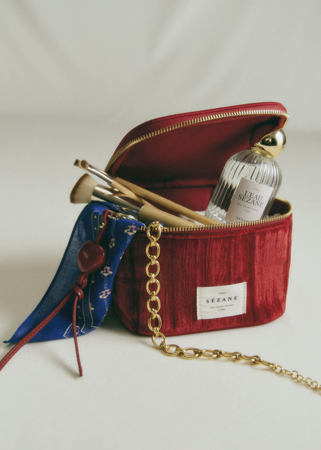 Mini vanity velours frappé - Rouge