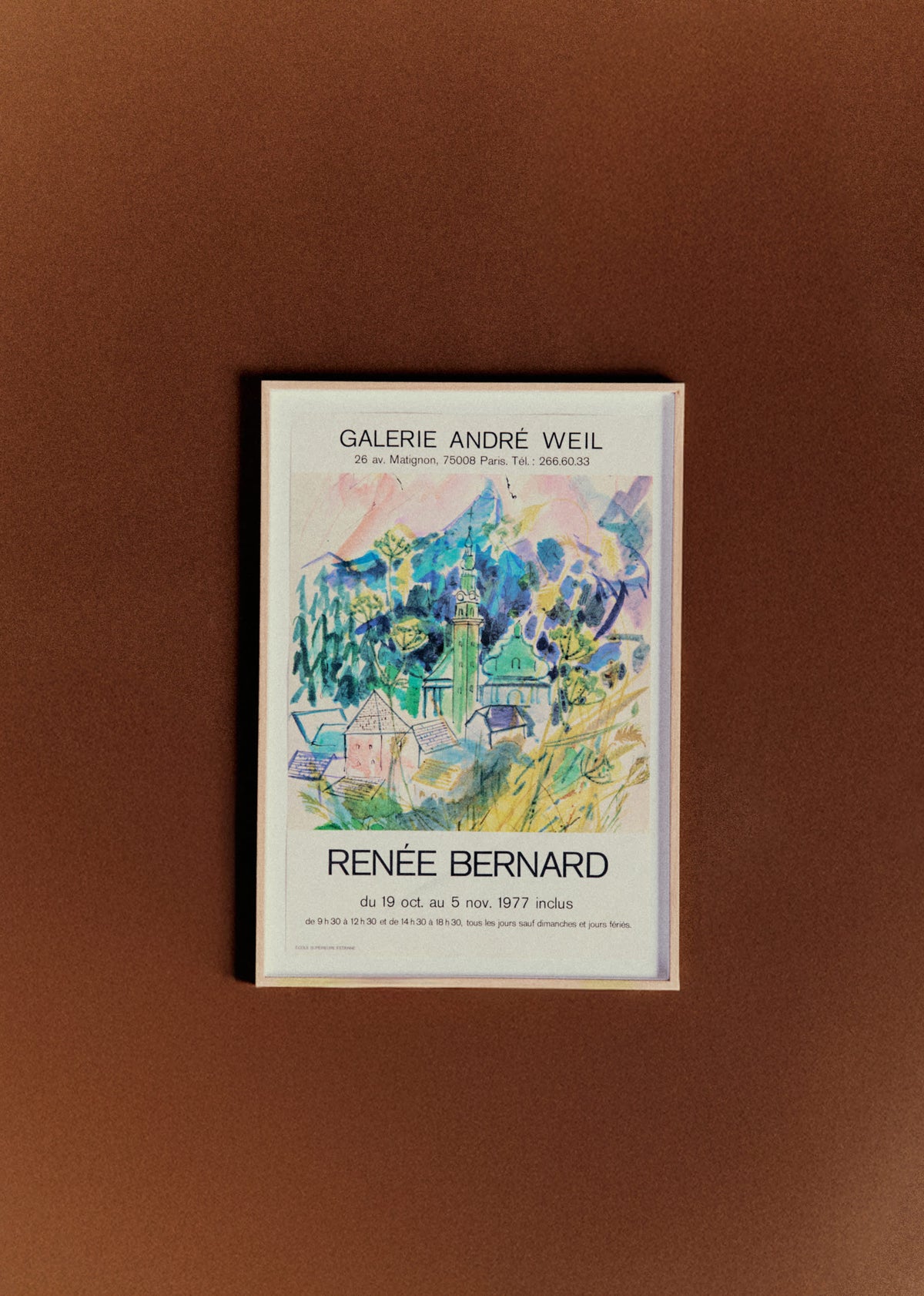 Affiche Galerie André Weil, Renée Bernard, 1977 - 46,5 x 66,5 cm