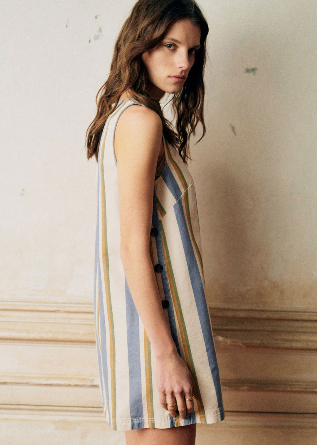 Robe Nicila - Rayures Bleu Ecru Jaune