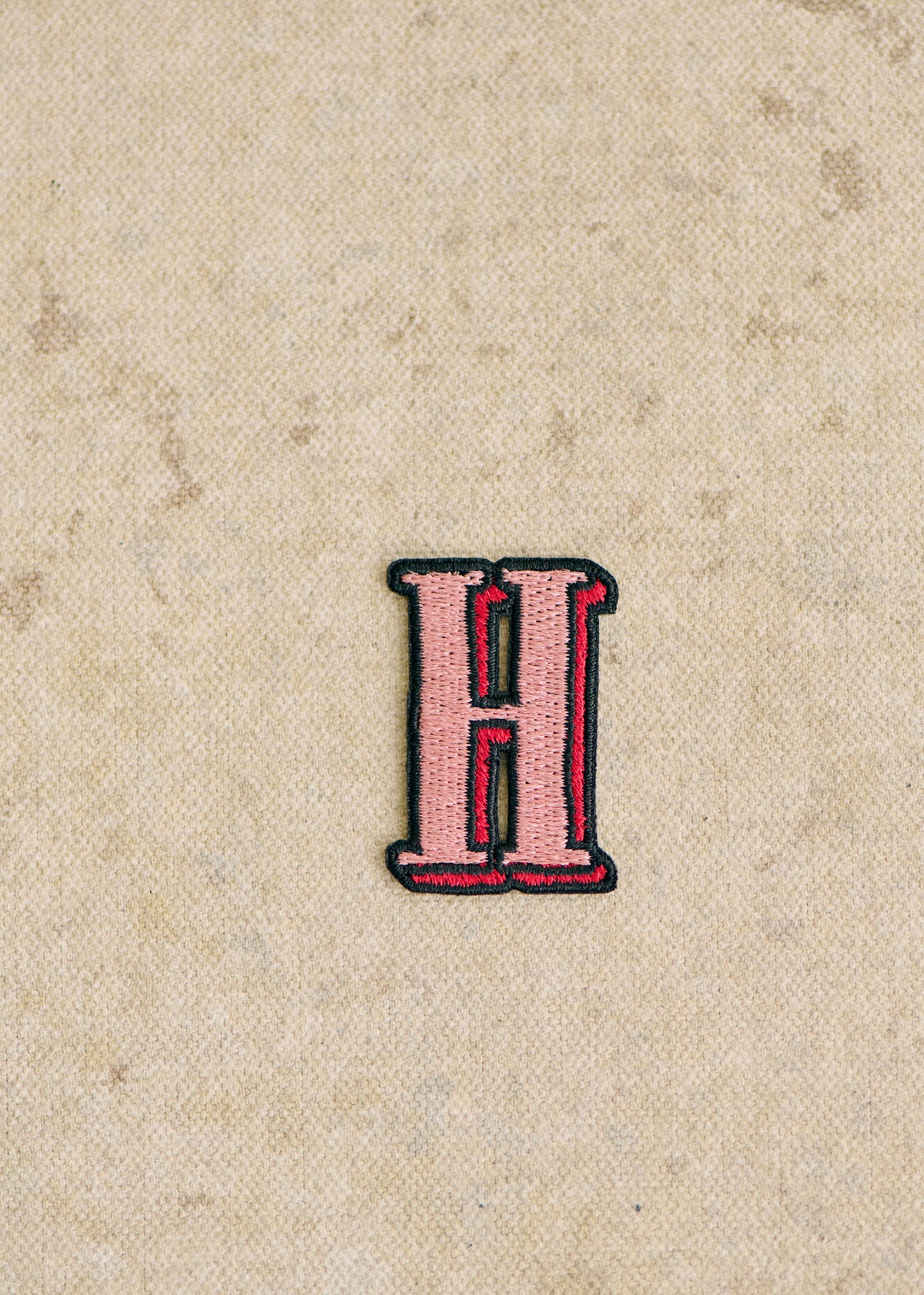 Ecusson Rose - Lettre H - Rose