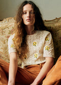 Blouse Yva - Broderie Contrastée Fleurs Jaunes