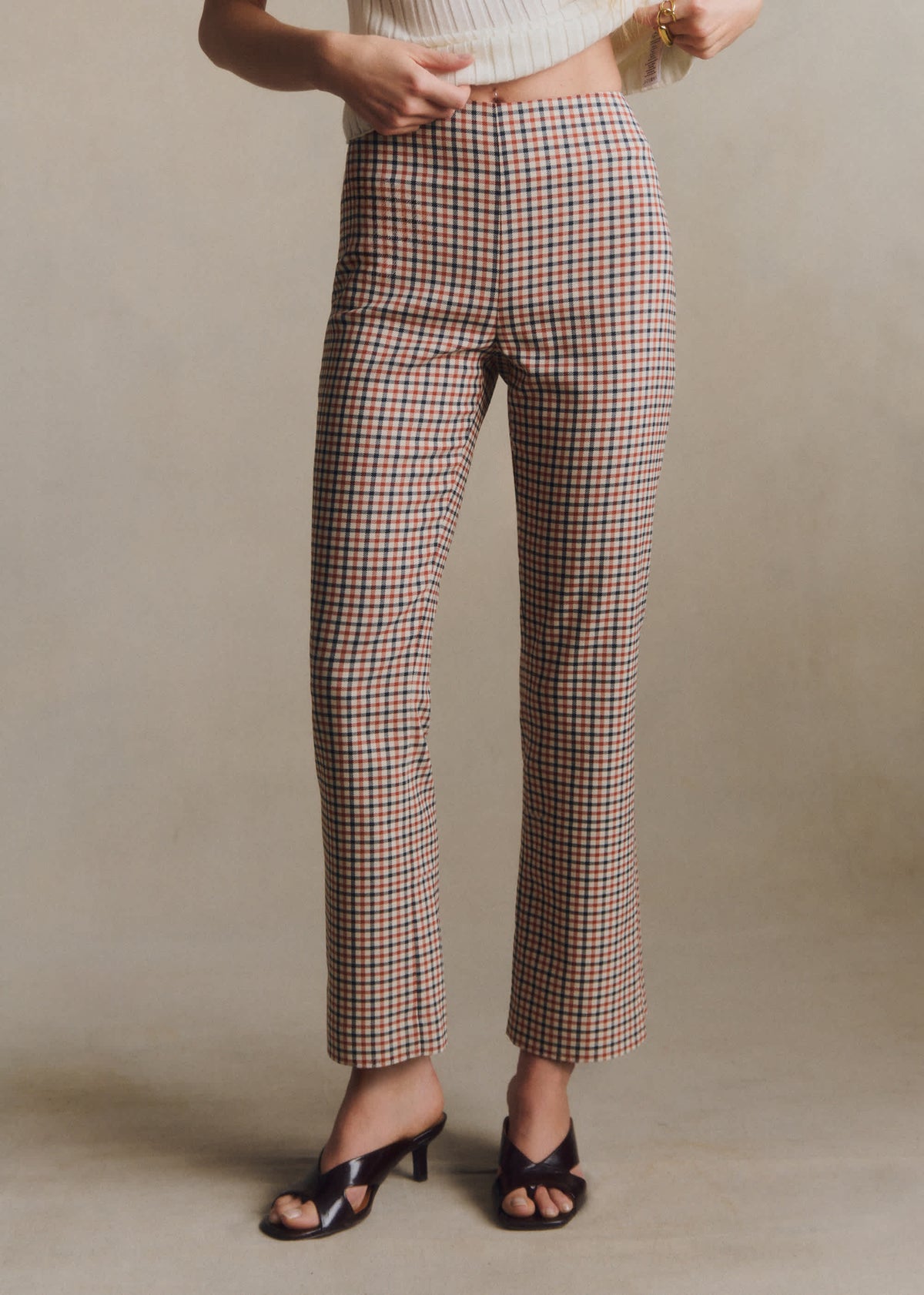 Pantalon Ciara - Carreaux Marine Ecru Terre