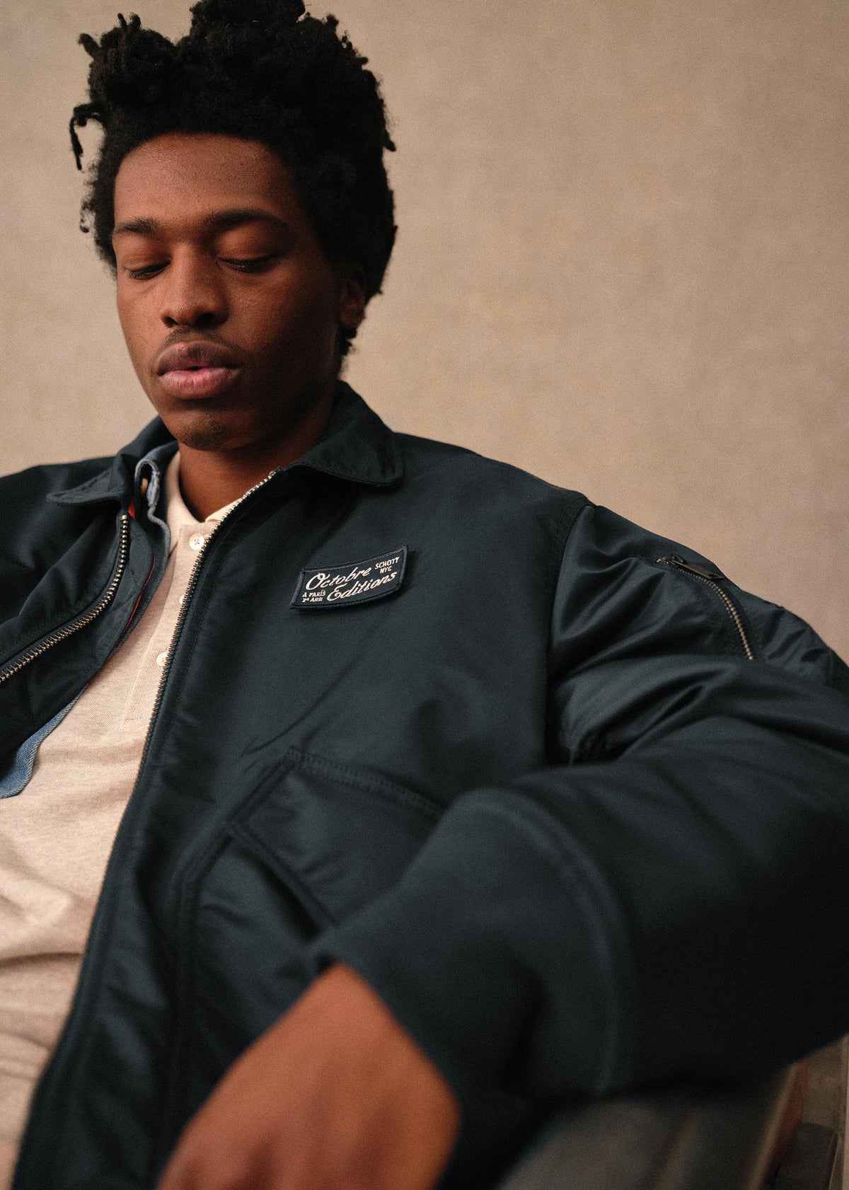 Bomber Octobre Éditions x Schott NYC - Marine