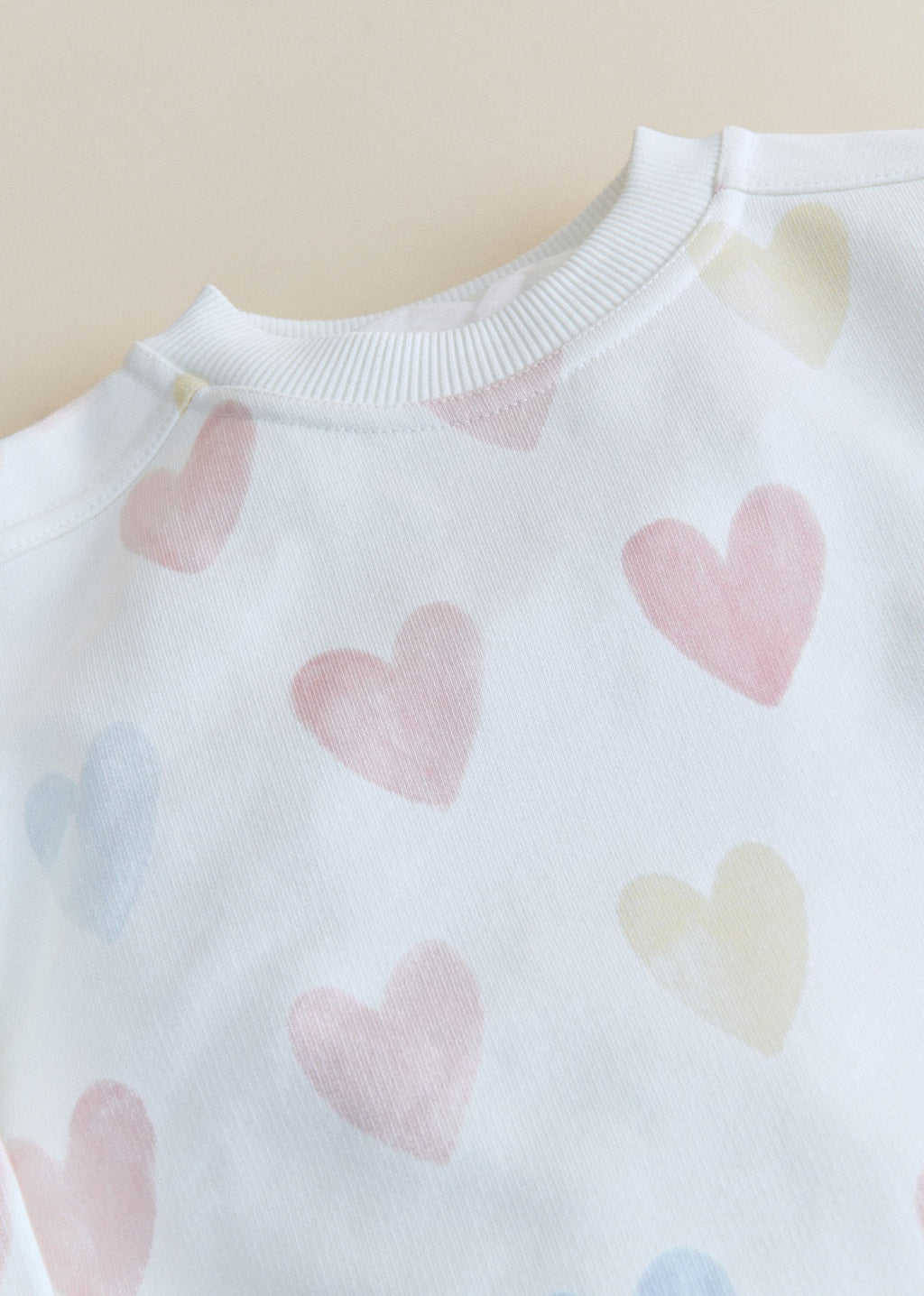 Sweat-Shirt Lary - Ecru / Coeur Pastel