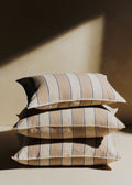 Coussin Tissé Rayures - Petit modèle - Beige et Bleu