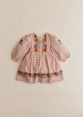 Robe Dakila - Sézane x SEA NY - Broderie Placée Terre Fond À Carreaux