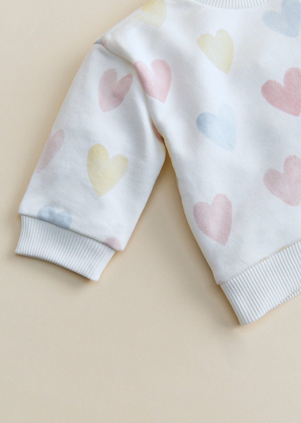 Sweat-Shirt Lary - Ecru / Coeur Pastel