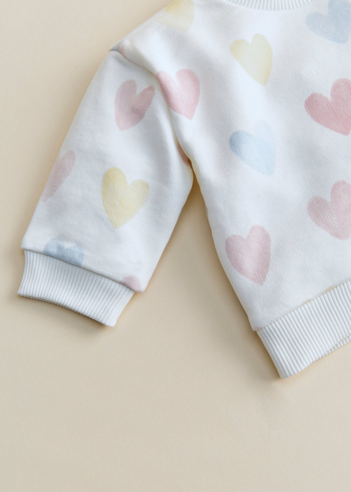 Sweat-Shirt Lary - Ecru / Coeur Pastel