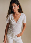 T-Shirt Norah - Pointelle Imprimé Iris