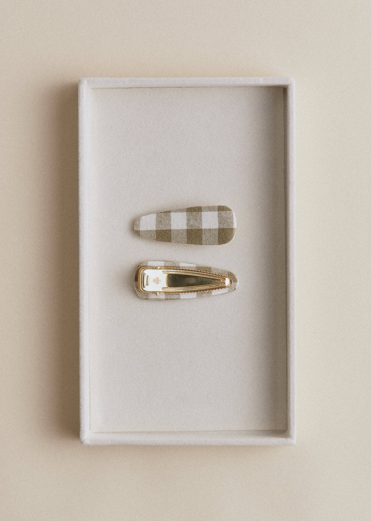Lot de 2 barrettes - Vichy Vert
