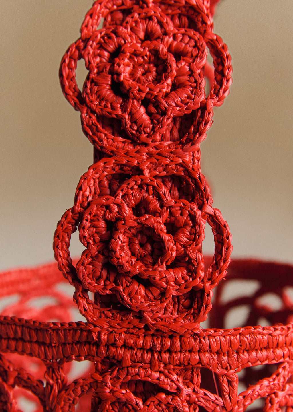 Panier Marcia - Raphia Rouge