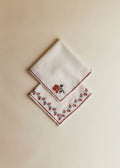 Set de 2 serviettes brodées - Duo de Fleurs Point de Croix