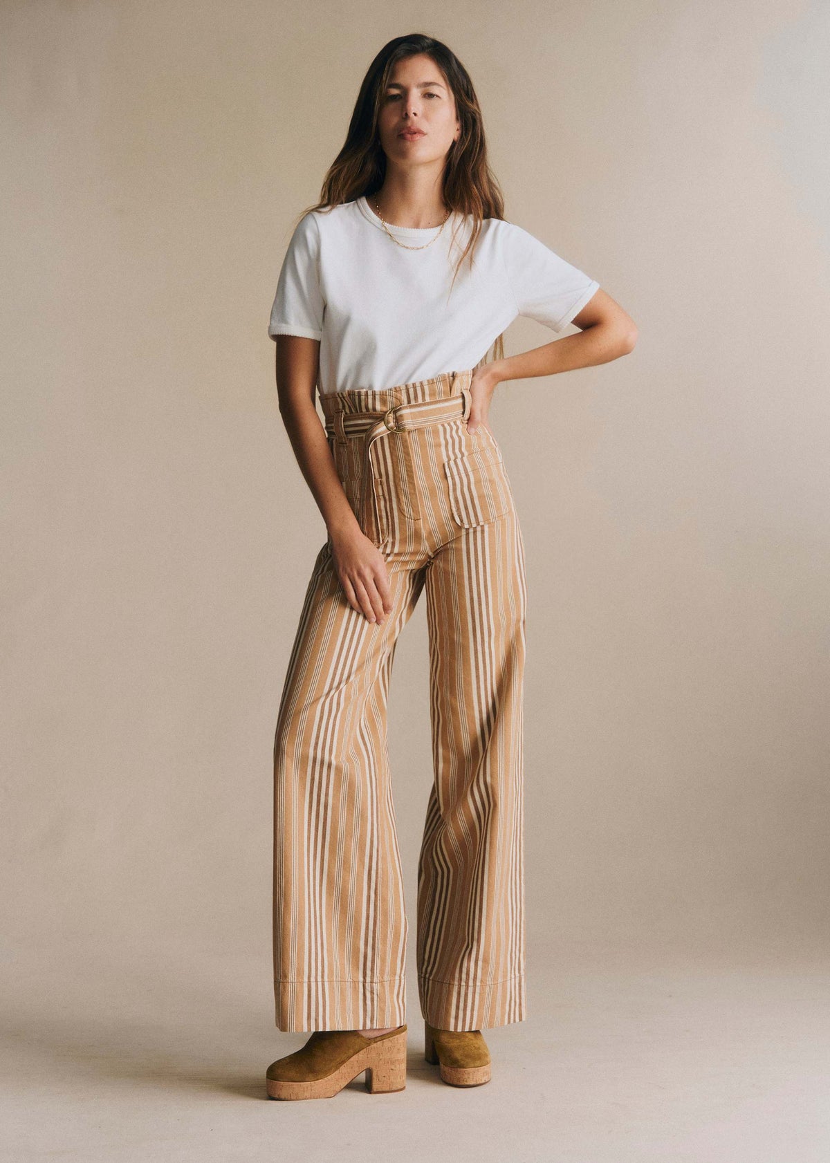 Pantalon Marty - Rayures Ocre