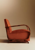 Fauteuil art déco vintage en alcanta - Orange