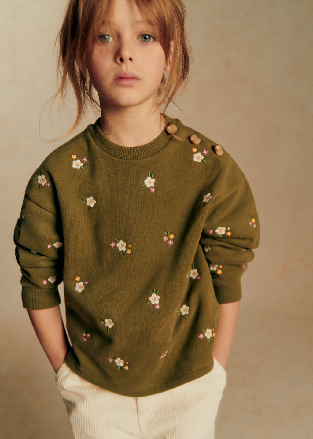 Sweat-Shirt Lulu - Vert / Broderie Altea