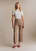 Pantalon Martin Crop - Vichy Marron Ecru