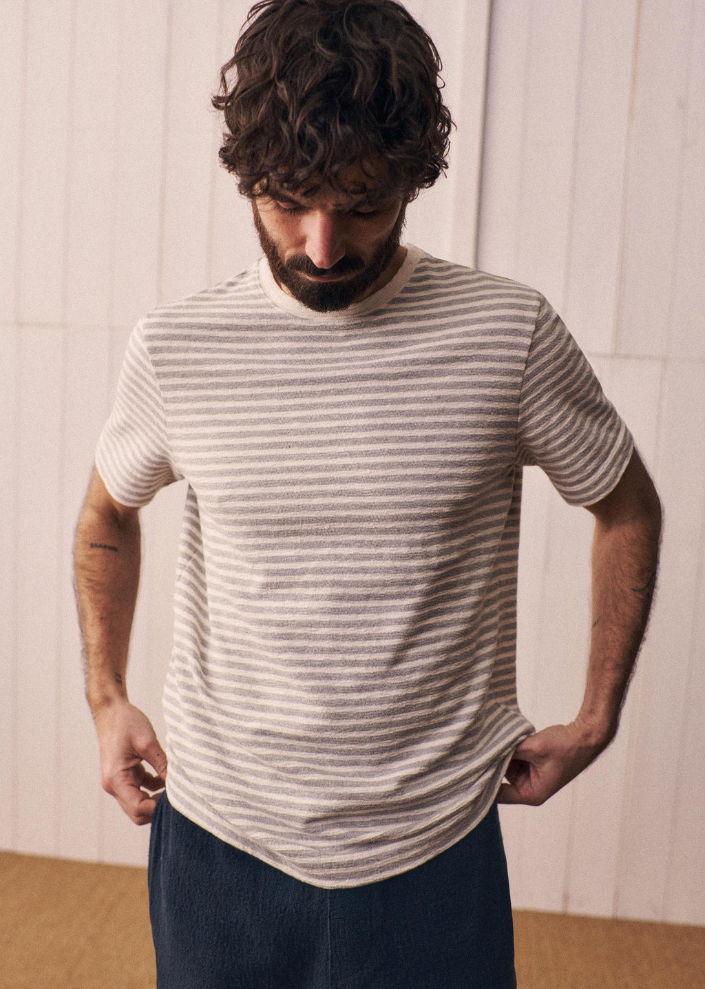 T-Shirt Nilas - Rayures Gris / Écru
