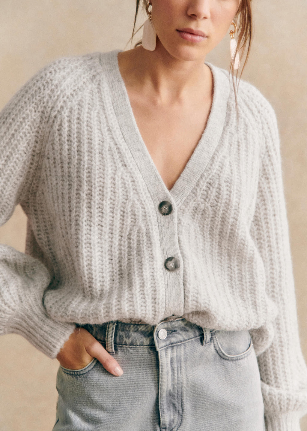 Gilet Basile - Gris Clair Perle